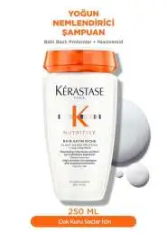 Kerastase Nutritive Bain Satin Riche - Kuru ve Hassas Saçlar İçin Yoğun Nemlendirici ve Satin Parlaklık Şampuanı 250ml - 1