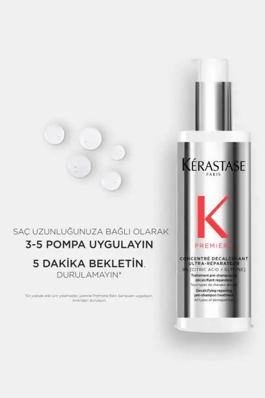 Kerastase Première Concentré Decalcifiant Ultra-Réparateur - Yıpranmış ve Kireçli Saçlar İçin Şampuan Öncesi Yoğun Onarıcı ve Mineral Temizleyici Serum 250ml - 5