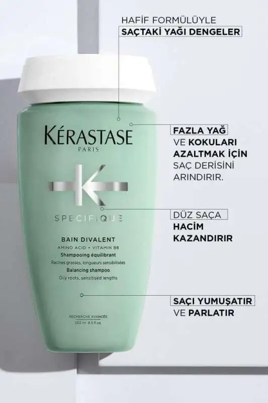 Kerastase Specifique Bain Divalent Yağlanma Karşıtı Şampuan 250 ml - Yağlı Saçlar ve Saç Derisi İçin Dengeleyici, Sebum Kontrolü ve Derin Temizlik - 2