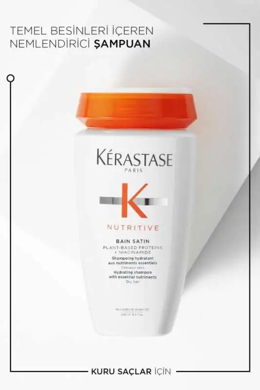 Kérastase Nutritive Bain Satin - Kuru ve Hassas Saçlar İçin Nemlendirici, İpeksi Parlaklık ve Yumuşaklık Sağlayan Şampuan 250ml - 2