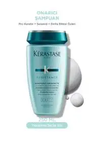 Kerastase Resistance Bain Force Architecte Onarıcı Şampuan 250 ml - Zayıf ve Yıpranmış Saçlar İçin Yoğun Onarım, Saçları Güçlendirme ve Yeniden Yapılandırma - Kerastase