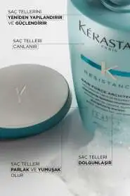 Kerastase Resistance Bain Force Architecte Onarıcı Şampuan 250 ml - Zayıf ve Yıpranmış Saçlar İçin Yoğun Onarım, Saçları Güçlendirme ve Yeniden Yapılandırma - 2