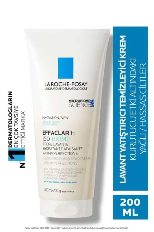La Roche Posay Effaclar H Isobiome Lavant Temizleyici Krem 200 ml | Hassas Ciltler İçin Yatıştırıcı Temizleyici Krem - 1
