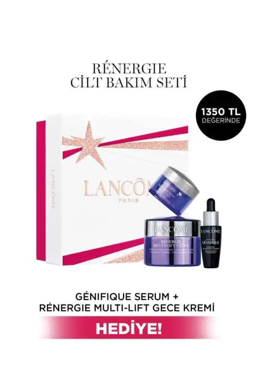 Lancome Renergie Multi Lift Ultra Krem 50ml + Gece Kremi 15ml + Serum 10ml Set - 1