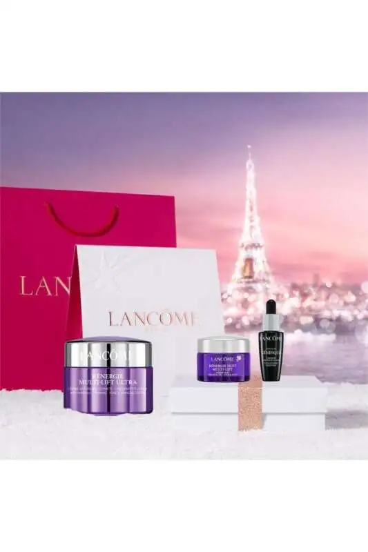 Lancome Renergie Multi Lift Ultra Krem 50ml + Gece Kremi 15ml + Serum 10ml Set - 3