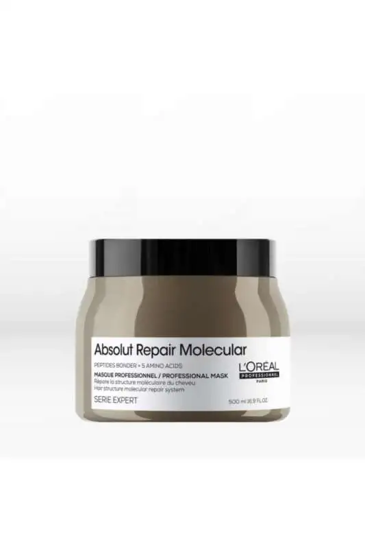 LOréal Professionnel Absolut Repair Molecular Yoğun Onarıcı Saç Maskesi - Yıpranmış ve Kırık Saçlar İçin Hücresel Keratin Bakımı 500 ml - 1