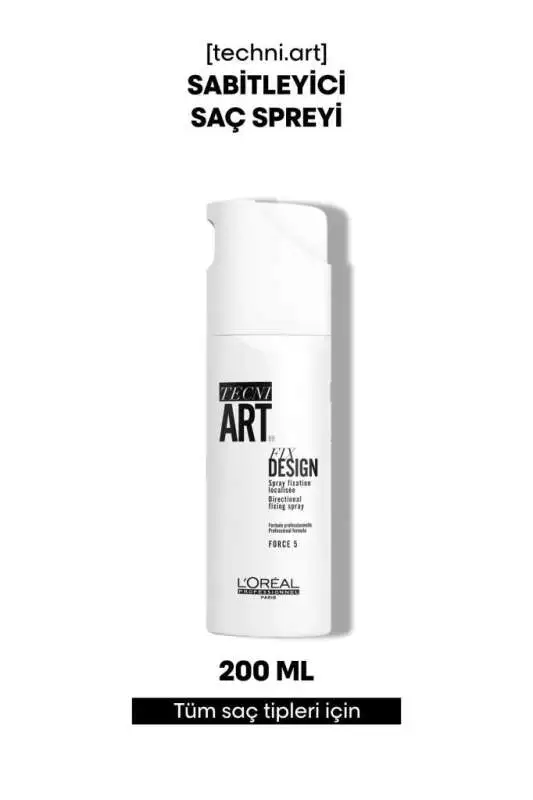 LOréal Professionnel Tecni Art Fix Design Force 5 Bölgesel Şekillendirme Spreyi - Noktasal Tutuculuk ve Esnek Tutuş 200 ml - 1