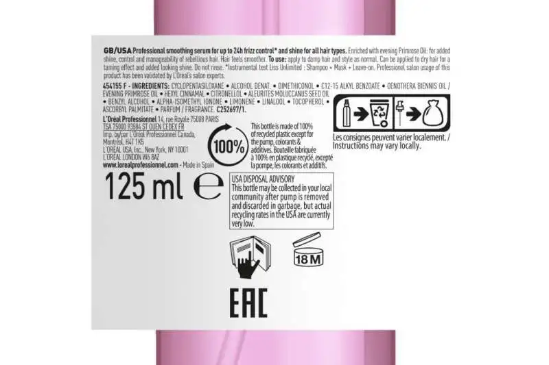 LOréal Professionnel Liss Unlimited Anti-Frizz & Soft Saç Yağı - Elektriklenme Önleyici ve Yoğun Yumuşaklık 125 Ml - 4