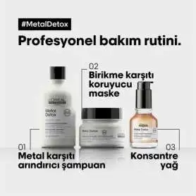 LOréal Professionnel Metal Detox Konsantre Saç Bakım Yağı 50ml - Metal Arındırıcı & Renk Koruyucu Yoğun Besleyici - 4