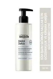 LOréal Metal Detox Şampuan Öncesi Bakım Serumu 250ml - Boyalı ve Açık Renkli Saçlarda Metal Temizleyici & Renk Koruyucu Serum - 1