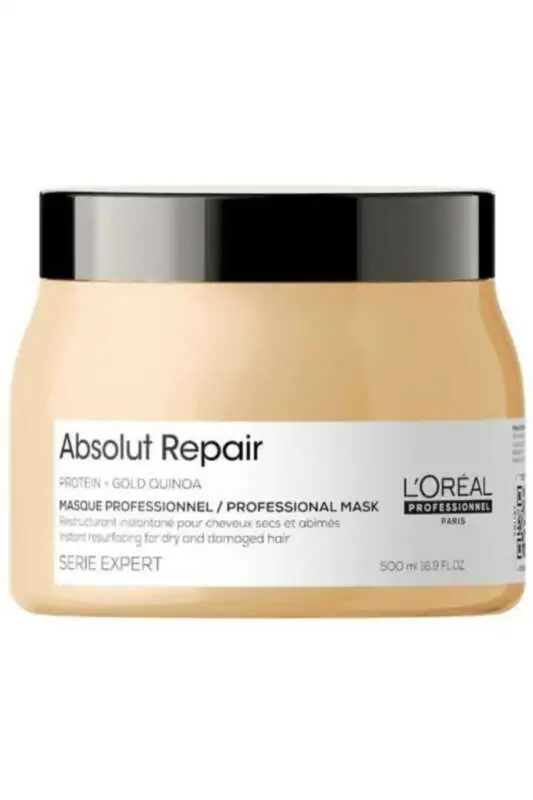 LOréal Paris Serie Expert Absolut Repair Gold Quinoa + Protein Onarıcı Maske - Yıpranmış ve Kırık Saçlar İçin Derin Bakım 500 Ml - 1