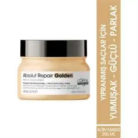 LOréal Professionnel Absolut Repair Golden Mask 250ml | Kuru ve Yıpranmış Saçlar İçin Altın Onarıcı Bakım - 1