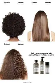 LOréal Professionnel Absolut Repair Molecular Yıpranmış Saçlar İçin Onarıcı Maske 100ml - Moleküler Teknoloji & Anında Etki - 3