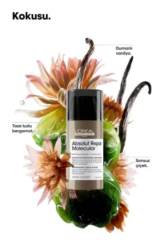 LOréal Professionnel Absolut Repair Molecular Yıpranmış Saçlar İçin Onarıcı Maske 100ml - Moleküler Teknoloji & Anında Etki - 4