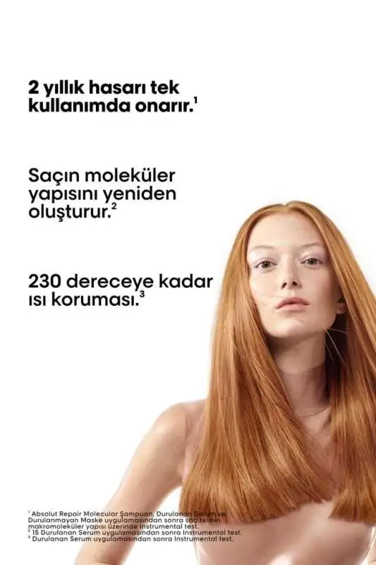 LOréal Professionnel Absolut Repair Molecular Yıpranmış Saçlar İçin Onarıcı Maske 100ml - Moleküler Teknoloji & Anında Etki - 6