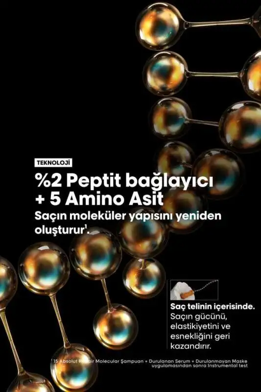 L’Oréal Professionnel Absolut Repair Molecular Yıpranmış Saçlar İçin Onarıcı Şampuan 300ml - Moleküler Bakım & Derin Nem - 5