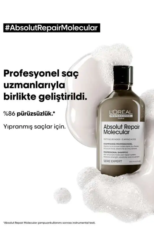 Loreal Professionel Absolut Repair Molecular Yıpranmış Saçlar İçin Şampuan 300 ml - 2