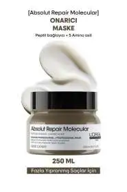 LOréal Professionnel Absolut Repair Molecular Yoğun Onarıcı Maske - Yıpranmış Saçlar İçin Moleküler Teknoloji & 72 Saat Nem 250ml - 1