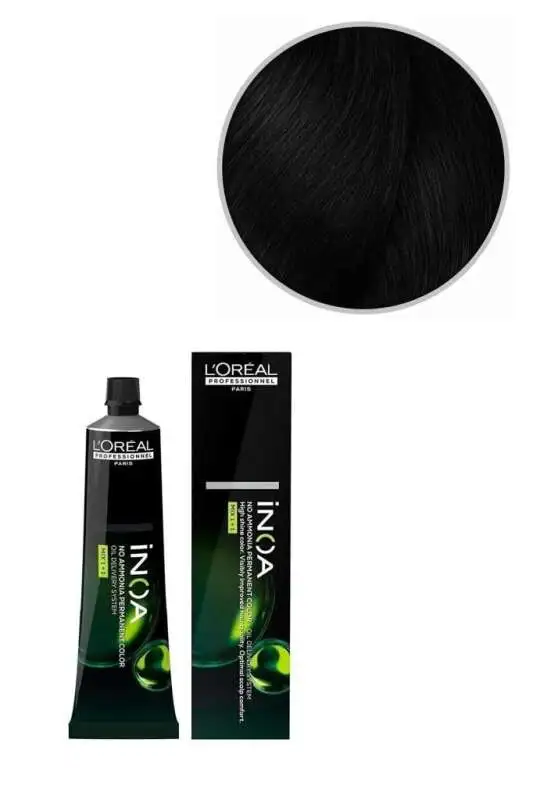 LOréal Professionnel INOA 1 Siyah Amonyaksız Saç Boyası 60 g | Kalıcı, Yoğun Siyah Renk - 1