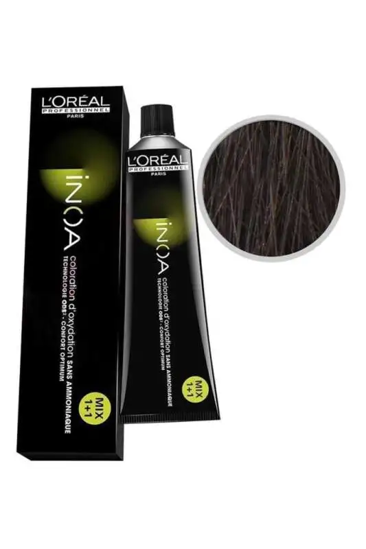 LOréal Professionnel INOA 5.5 Açık Kestane Akaju Amonyaksız Saç Boyası 60 ml | Canlı ve Derin Kızıl Kahve Tonlar - 1