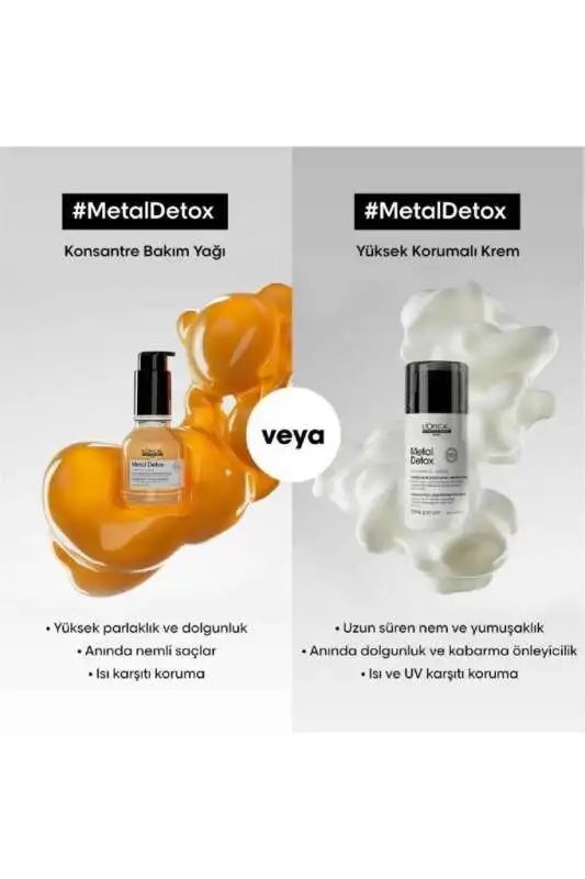 LOréal Professionnel Metal Detox Renklendirme Sonrası Durulanmayan Koruyucu Saç Kremi 100ml - Metal Temizleyici & Renk Koruma - 7