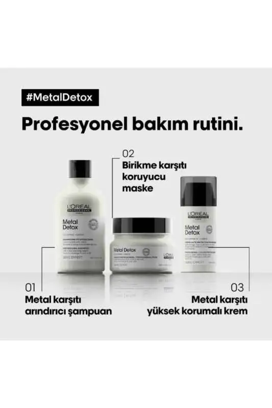 LOréal Professionnel Metal Detox Renklendirme Sonrası Durulanmayan Koruyucu Saç Kremi 100ml - Metal Temizleyici & Renk Koruma - 5