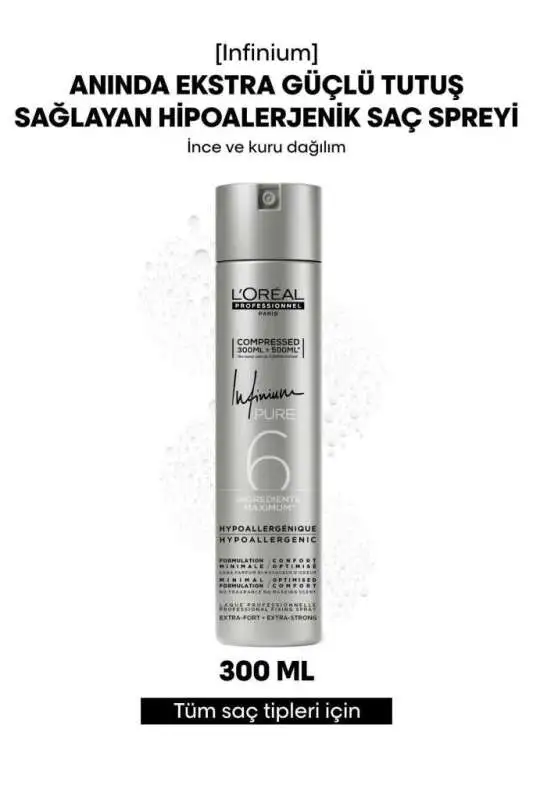 LOréal Professionnel Infinium Güçlü Tutuşlu Saç Spreyi 300 ml - 1