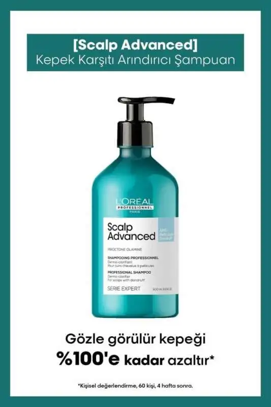 LOréal Professionnel Scalp Advanced Kepek Önleyici Şampuan - Saç Derisi Kaşıntı ve Pullanma Kontrolü 500 ml - 1