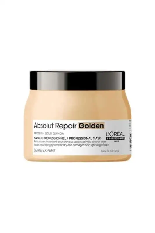 LOréal Professionnel Absolut Repair Gold Quinoa & Protein Onarıcı Maske - Yıpranmış ve Kırık Saçlar İçin Yoğun Nem & Parlaklık 500 Ml - 1