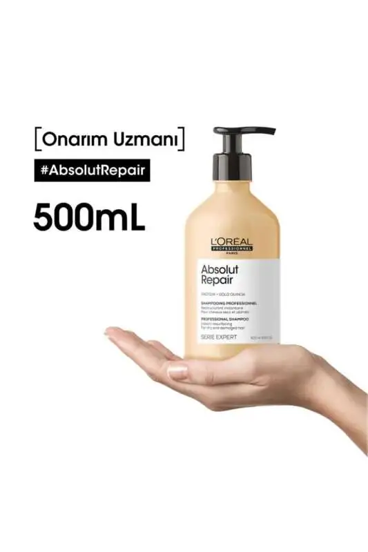 LOréal Professionnel Serie Expert Absolut Repair Yıpranmış Saçlar İçin Onarıcı Şampuan 500ml | Yoğun Onarım ve Güçlendirme - 8
