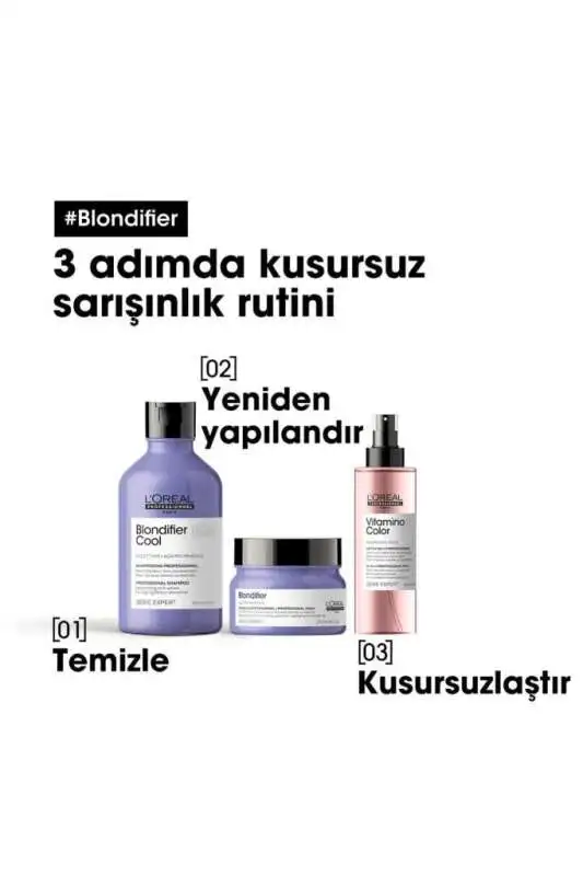 LOréal Professionnel Blondifier Kusursuz Sarışınlık Maske - Sarı Tonları Nötralize Eden ve Parlaklık Veren Bakım 250 ml - 5