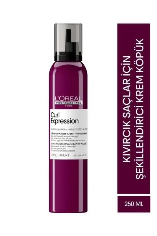 LOréal Professionnel Serie Expert Curl Expression Kıvırcık Saçlar İçin Şekillendirici Krem Köpük 250ml - Dolgun Kıvrımlar & Kontrollü Frizsizlik - 1