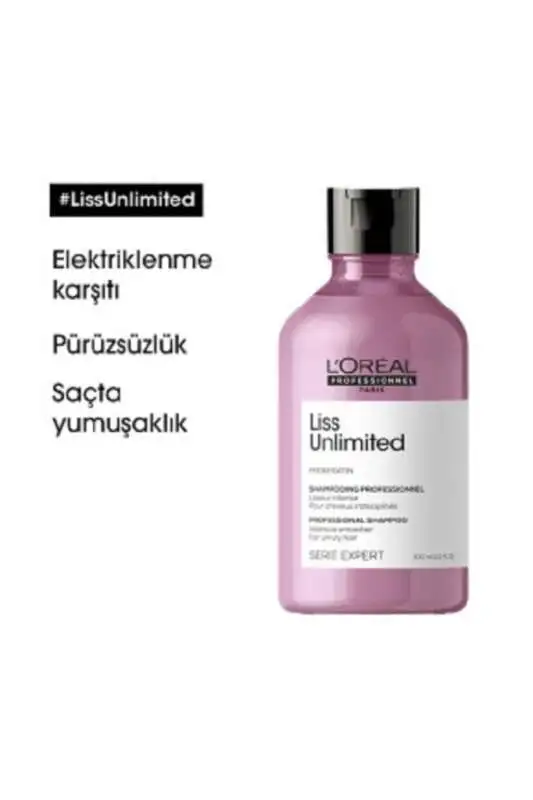 LOréal Professionnel Liss Unlimited Anti-Frizz & Soft Şampuan 300 ml - Elektriklenme Karşıtı, Yoğun Yumuşaklık ve Kabarma Önleyici - 2