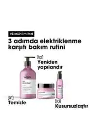 LOréal Professionnel Liss Unlimited Elektriklenme Önleyici & Yoğun Yumuşaklık Şampuan - Düz ve İnce Saçlar İçin Besleyici Bakım 500 Ml - 5