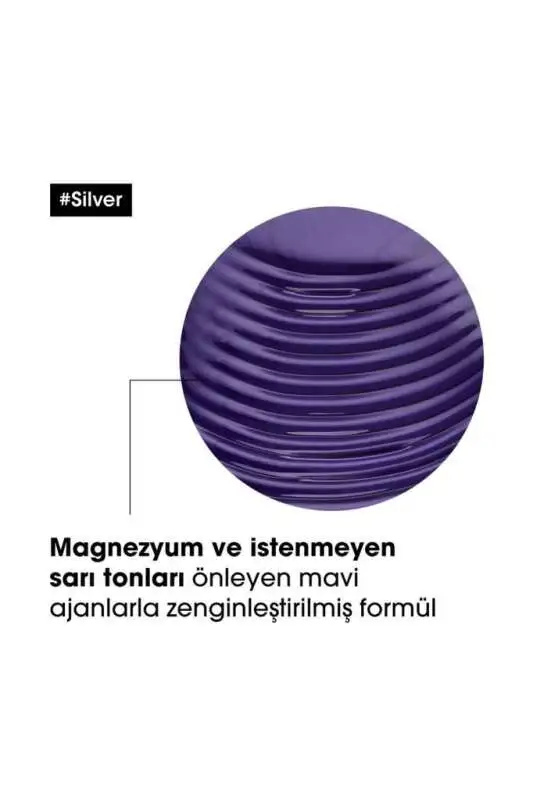 LOréal Professionnel Serie Expert Silver Gri ve Beyaz Saçlar İçin Renk Dengeleyici Mor Şampuan 300 ml - Sarı Ton Önleyici & Parlaklık - 5