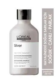 LOréal Professionnel Serie Expert Silver Gri ve Beyaz Saçlar İçin Renk Dengeleyici Mor Şampuan 300 ml - Sarı Ton Önleyici & Parlaklık - 2