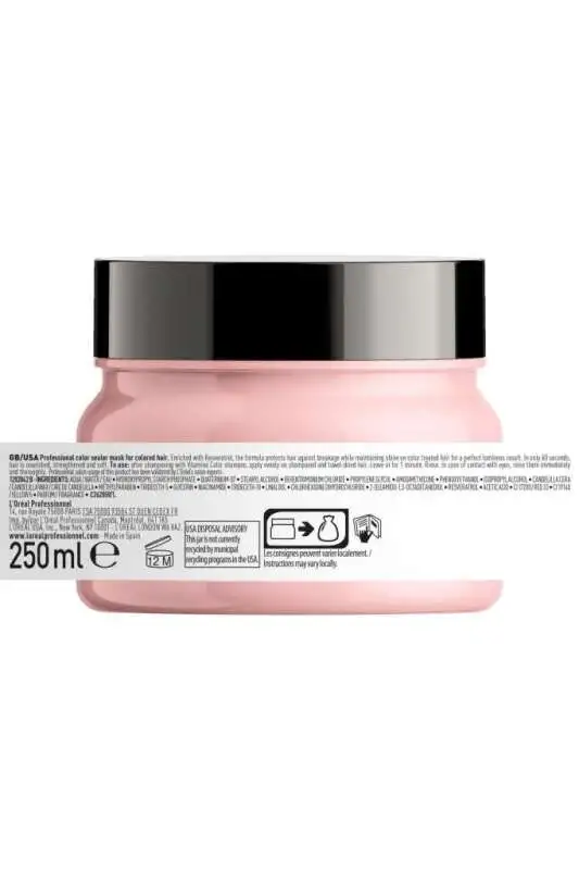 LOréal Professionnel Vitamino Color Renk Koruyucu Maske - Boyalı ve Parlak Saçlar İçin UV Filtreli Yoğun Bakım 250 ml - 8