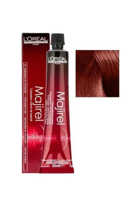 LOréal Professionnel Majirel 6.46 Koyu Kumral Bakır Kızıl Saç Boyası 50 ml | Yoğun ve Kalıcı Sıcak Tonlar - 1