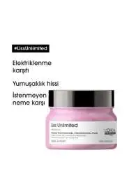 Loreal Professionnel Serie Expert Liss Unlimited Elektriklenme Karşıtı ve Yoğun Yumuşaklık Veren Maske 250 ml - 3