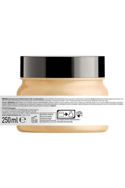 LOréal Professionnel Serie Expert Absolut Repair Yıpranmış Saçlar İçin Onarıcı Maske 250ml - Yoğun Keratin & Lipid Bakım - 8