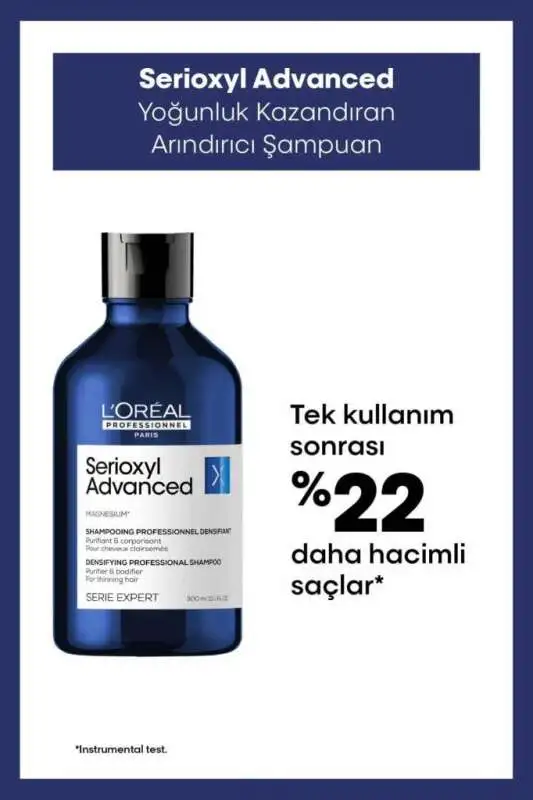 LOréal Professionnel Serioxyl Advanced İncelmiş Saç Telleri İçin Yoğunluk ve Hacim Artırıcı Şampuan 300 ml - Saç Kalınlaştırıcı & Kırık Önleyici - 1