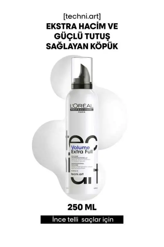 LOréal Professionnel Tecni Art Full Volume Extra Force 5 Ekstra Hacimlendirici Köpük - İnce ve Düz Saçlar İçin Kalıcı Dolgunluk 250 Ml - 1