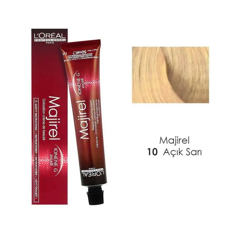 LOréal Professionnel Majirel 10 Açık Sarı Saç Boyası 50 ml | Kalıcı ve Doğal Parlak Sarı Tonlar - 1