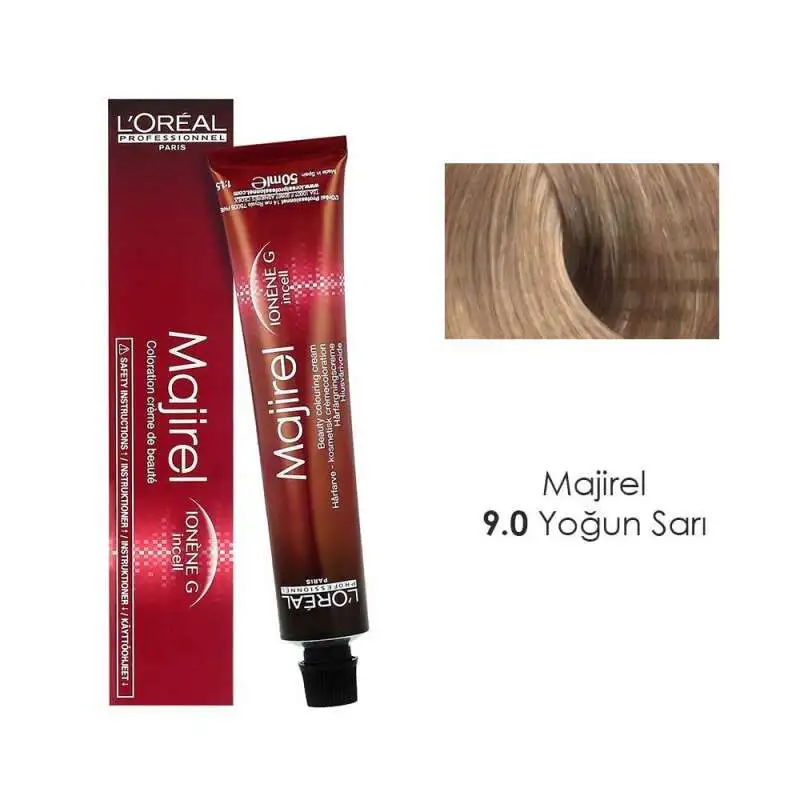 Loreal Professionnel Majirel Coloration Creme de Beaute Ionene G & Incell 9.0 Yoğun Sarı boyası 50 ML - 1