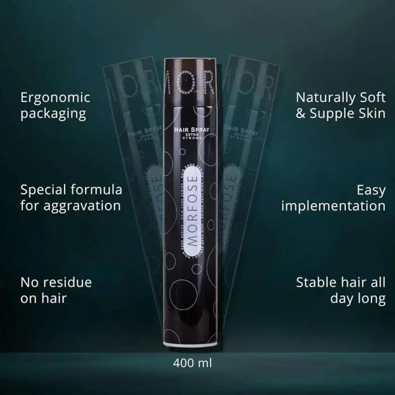 Morfose Ekstra Güçlü Saç Spreyi Siyah 400ml - 3
