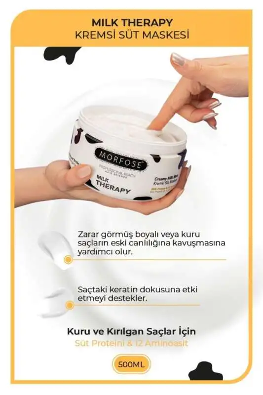 Morfose Milk Therapy Saç Bakım Maskesi 500 ml | Yoğun Nemlendirici Saç Maskesi - 2