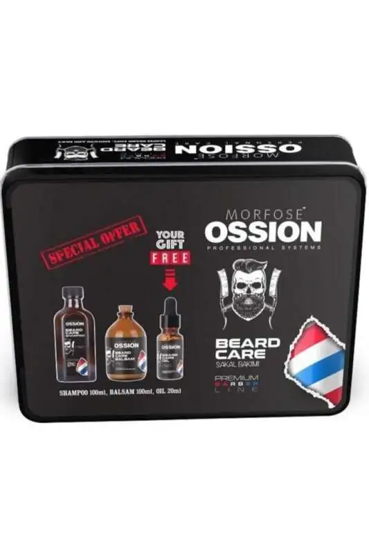 Morfose Ossion Premium Barber Line Beard 3lü Set | Sakal Bakım Seti - 1
