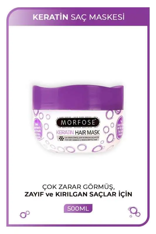 Morfose Yıpranmış Saçlara Özel Keratin İçerikli Saç Maskesi 500ml | Derinlemesine Onarıcı Bakım - 1