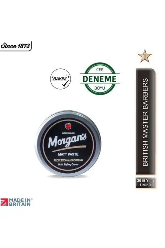 Morgans Pomade Matt Paste Cream - Doğal Mat Bitiş Şekillendirici Krem 15 ml - 1