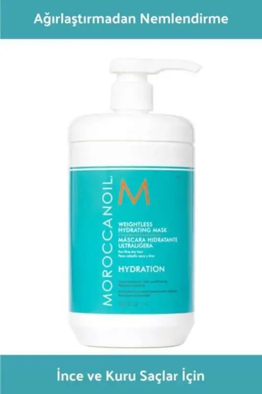 Moroccanoil Weightless Ağırlık Yapmayan Nemlendirici Saç Maskesi - İnce Telli ve Hassas Saçlar İçin 1000ml - 1